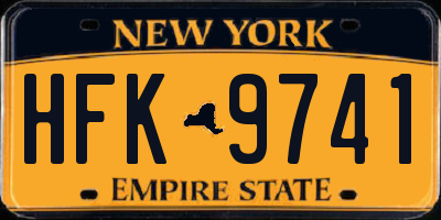 NY license plate HFK9741