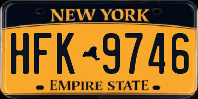 NY license plate HFK9746