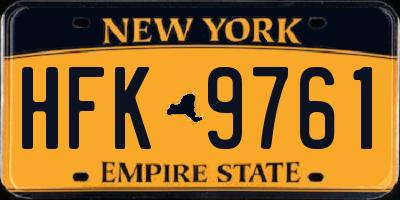 NY license plate HFK9761