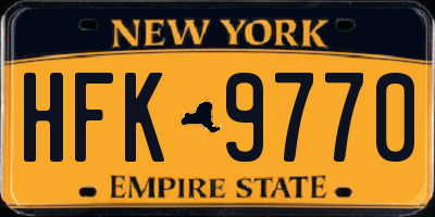 NY license plate HFK9770