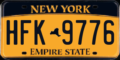 NY license plate HFK9776