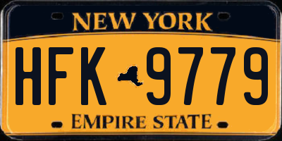 NY license plate HFK9779