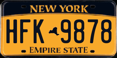 NY license plate HFK9878