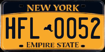 NY license plate HFL0052