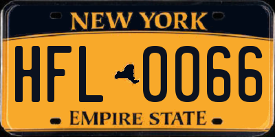 NY license plate HFL0066