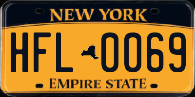 NY license plate HFL0069