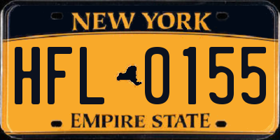 NY license plate HFL0155