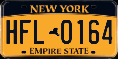NY license plate HFL0164
