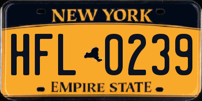 NY license plate HFL0239