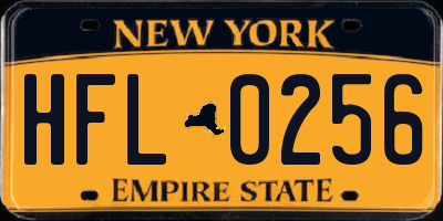 NY license plate HFL0256