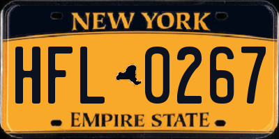NY license plate HFL0267