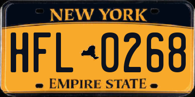 NY license plate HFL0268