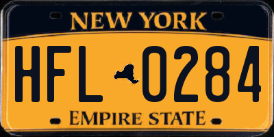 NY license plate HFL0284