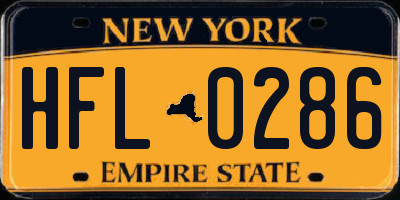 NY license plate HFL0286