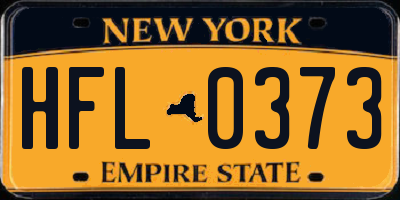 NY license plate HFL0373