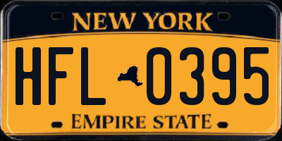 NY license plate HFL0395