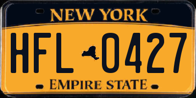 NY license plate HFL0427