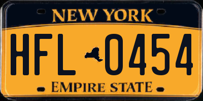 NY license plate HFL0454