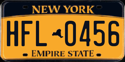 NY license plate HFL0456