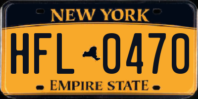 NY license plate HFL0470