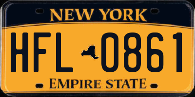 NY license plate HFL0861