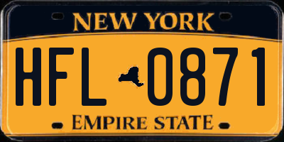 NY license plate HFL0871