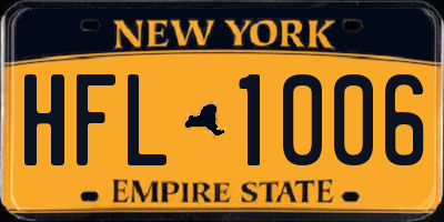 NY license plate HFL1006