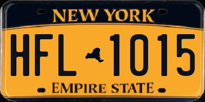 NY license plate HFL1015