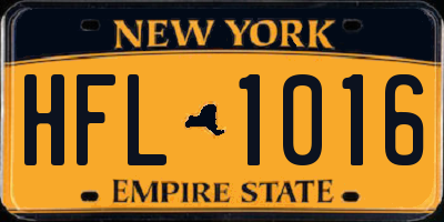 NY license plate HFL1016