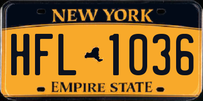 NY license plate HFL1036