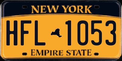 NY license plate HFL1053