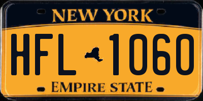 NY license plate HFL1060