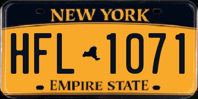 NY license plate HFL1071
