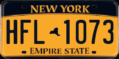 NY license plate HFL1073