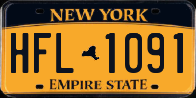 NY license plate HFL1091