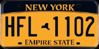 NY license plate HFL1102