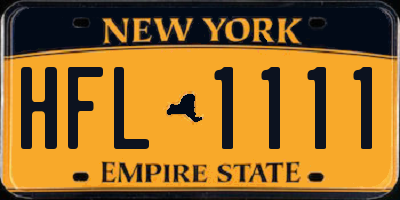 NY license plate HFL1111