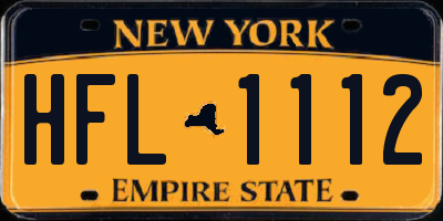 NY license plate HFL1112