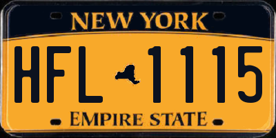 NY license plate HFL1115
