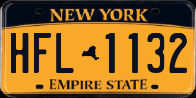 NY license plate HFL1132