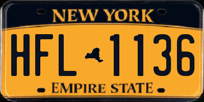 NY license plate HFL1136