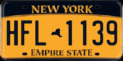 NY license plate HFL1139