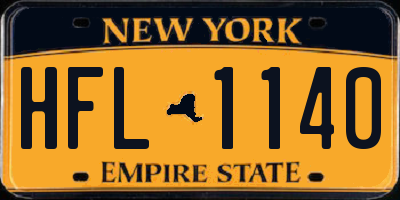 NY license plate HFL1140