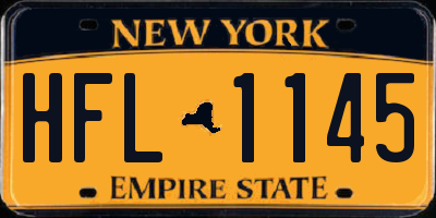 NY license plate HFL1145