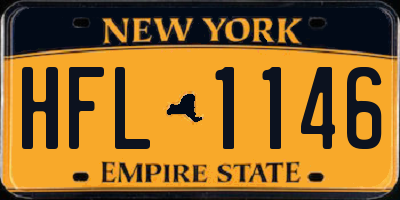 NY license plate HFL1146