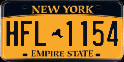 NY license plate HFL1154