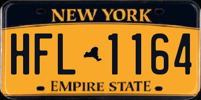 NY license plate HFL1164