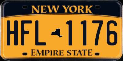 NY license plate HFL1176