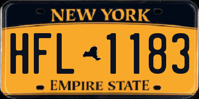 NY license plate HFL1183