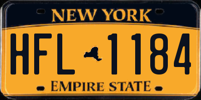NY license plate HFL1184